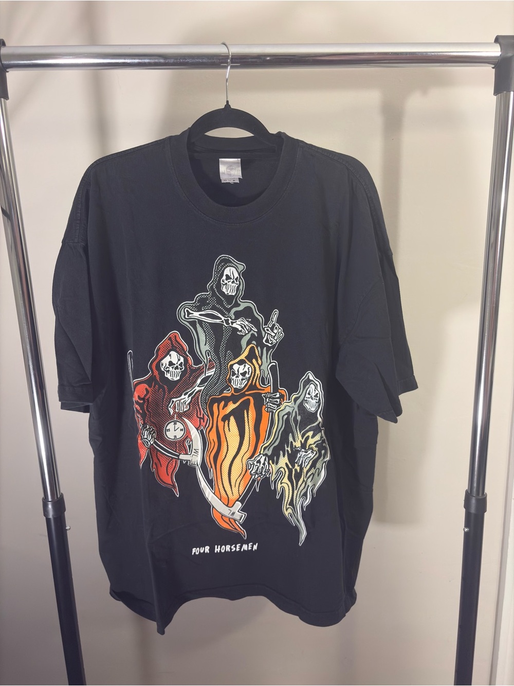 Warren Lotas Four Horsemen graphic print black men’s xl cotton crew neck tee